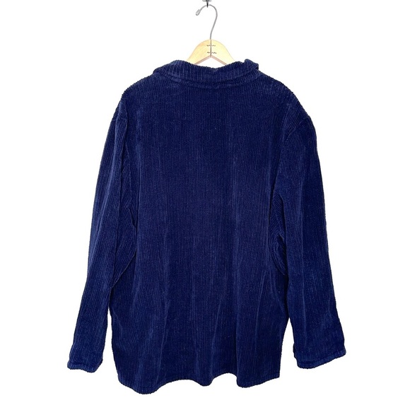 Bryn Walker | Navy Blue Button Down Corduroy Blazer Jacket Shacket Size Large - Picture 4 of 7